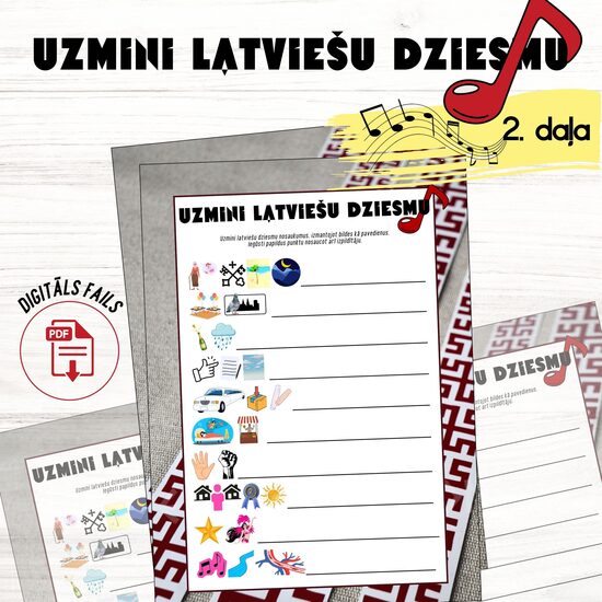 Latvijas spēle "Uzmini Latviešu Dziesmu" 2. daļa, digitāls PDF fails